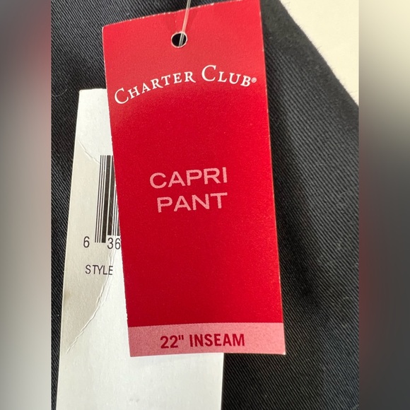 CHARTER CLUB LADIES BLACK CAPRI’S SIZE 16 
22” INSEAM COTTON/SPANDEX - Picture 10 of 14